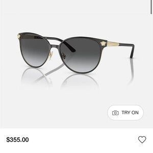 Versace Black and Gold Cat-Eye Sunglasses